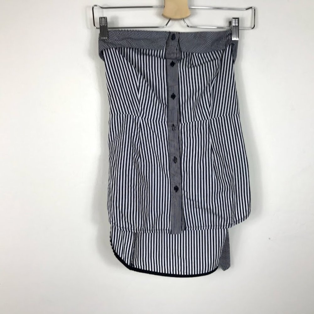 Topshop Black White Pin Stipe Sleevless Top Size 2